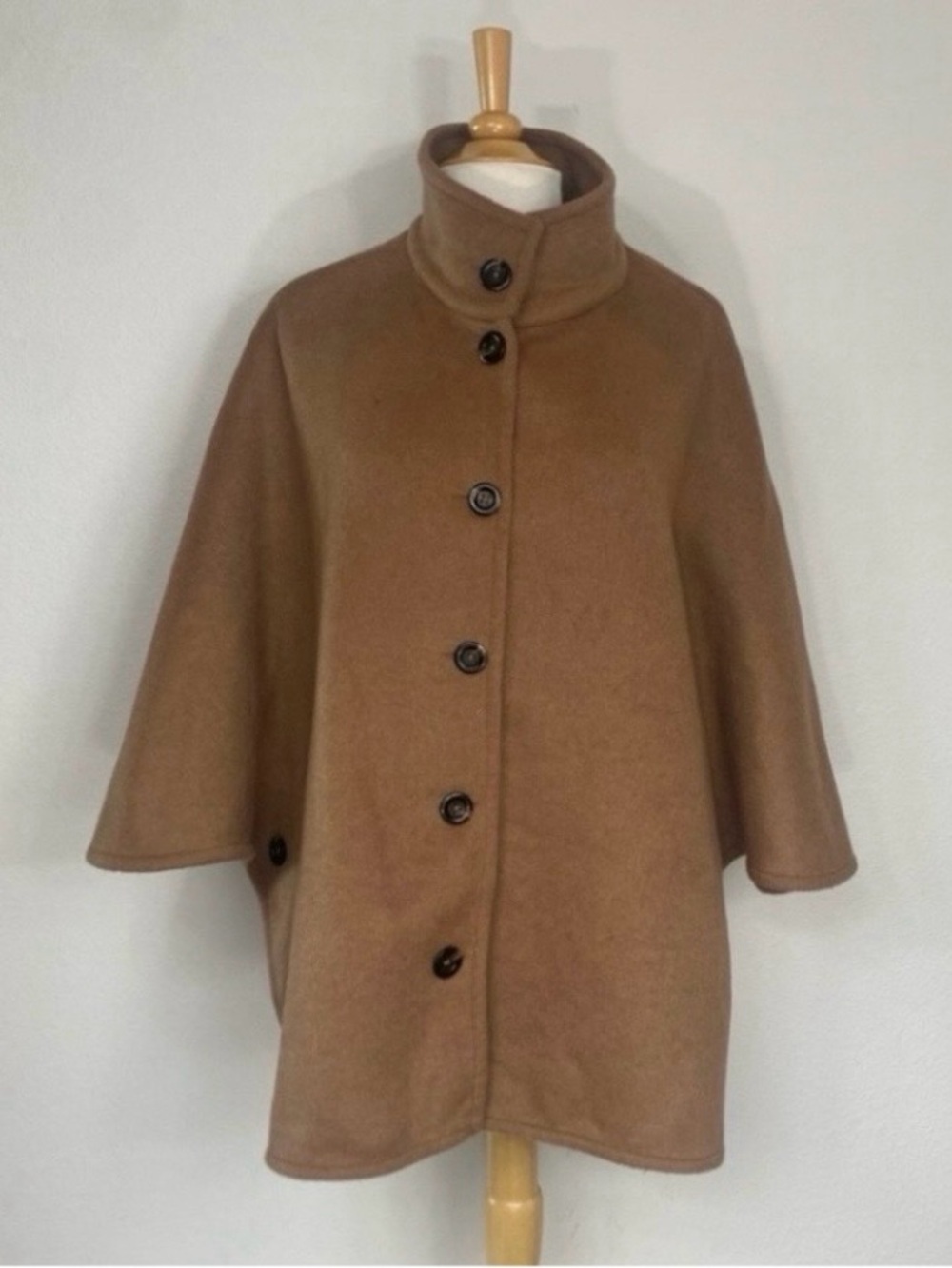 Ann Taylor Women's Tan Teddy Soft Wool Mix Oversize Sweater Poncho Cape XS/S